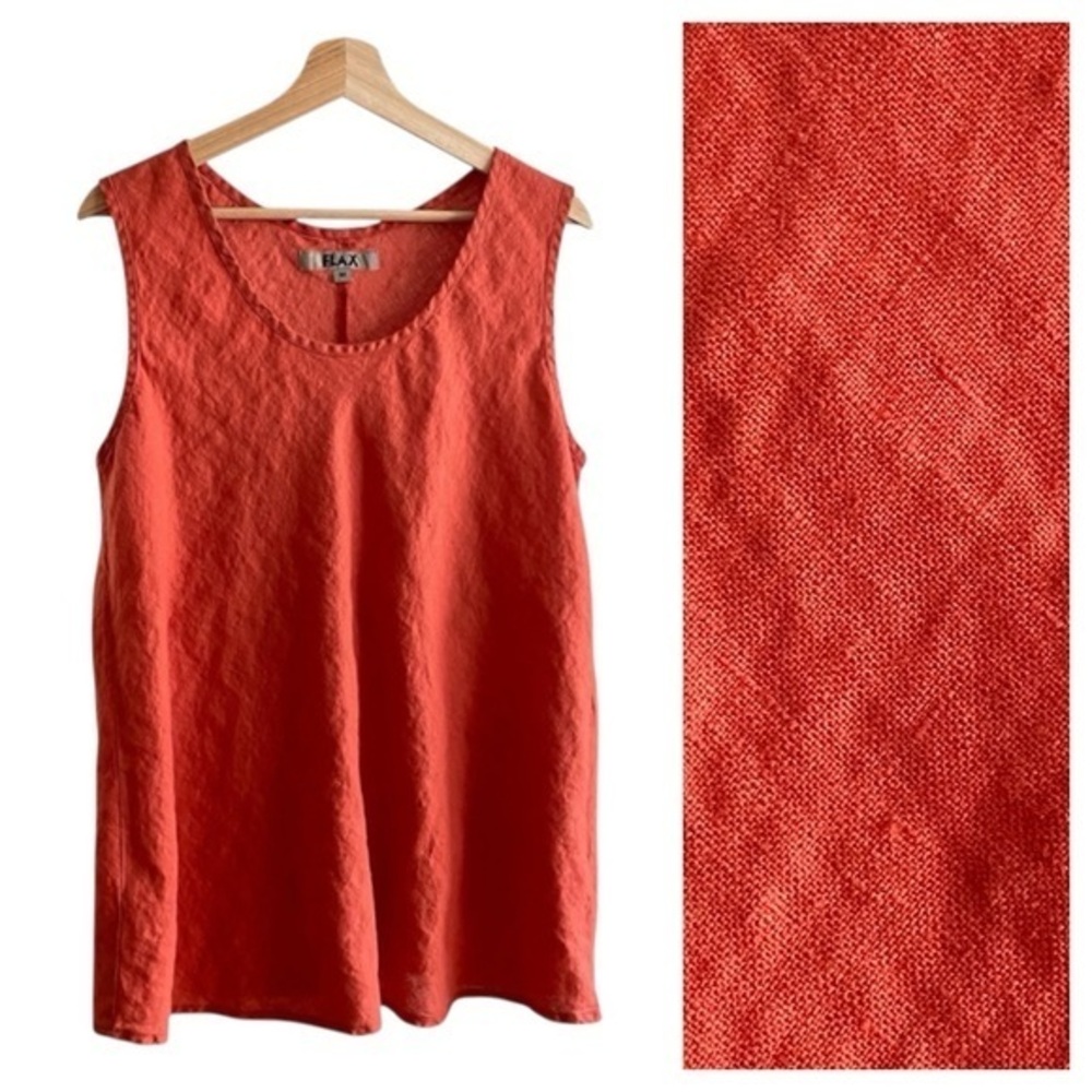 FLAX Orange Linen Tank Top Medium